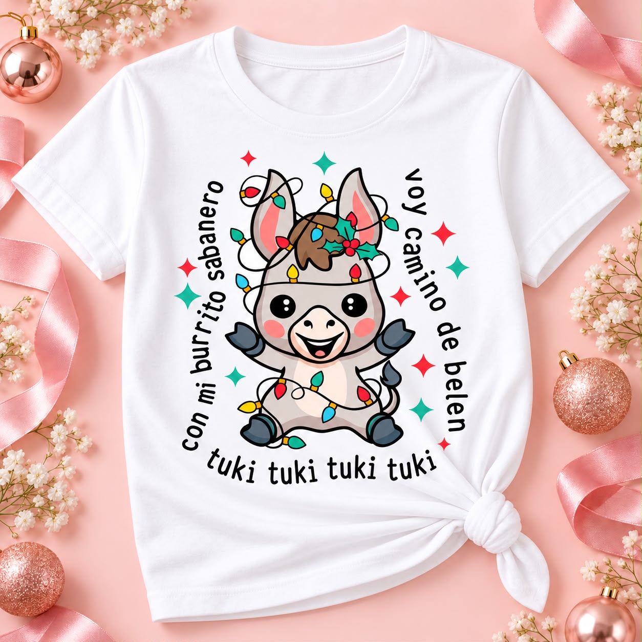 Camiseta con burrito sabanero navideño