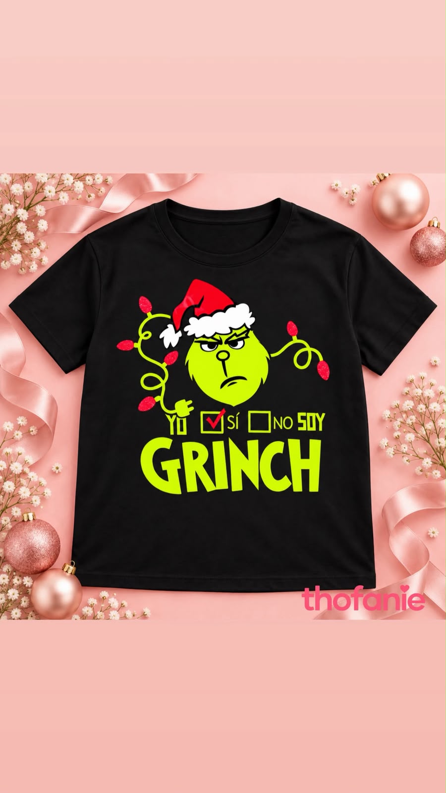 Camiseta navideña con diseño Grinch