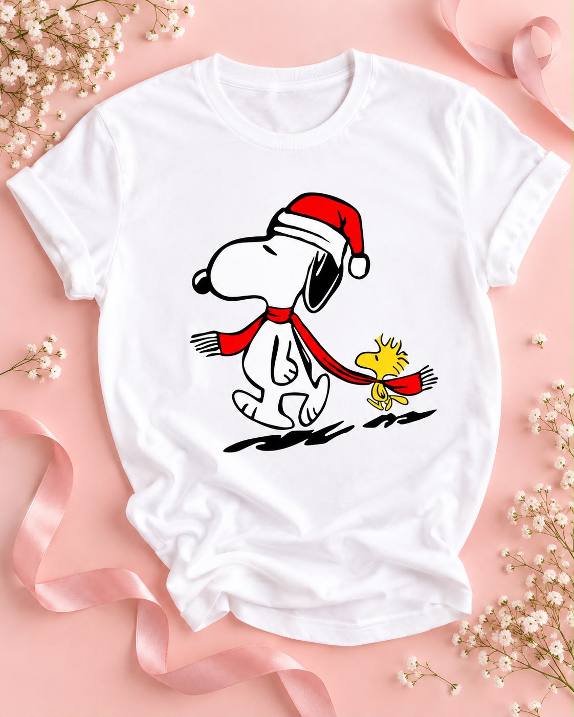 Camiseta navideña Snoopy y Woodstock
